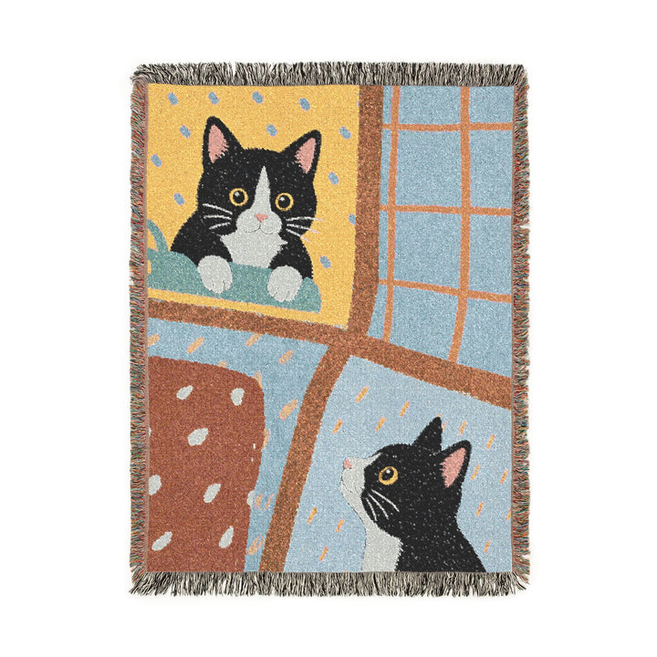 Custom Patchwork Pet Woven Blanket – Personalized Cotton Throw