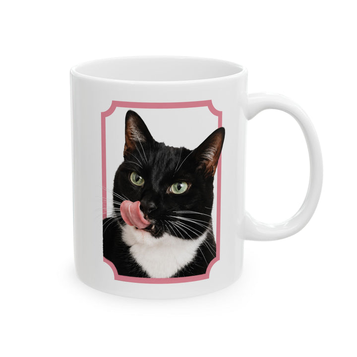 Custom Framed Pet Portrait Mug – Personalized Ceramic Cup