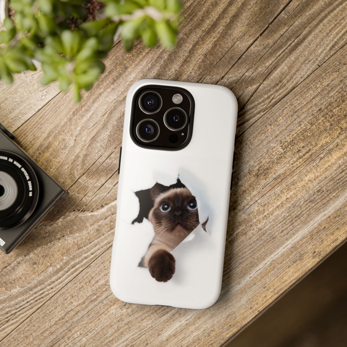 Peek-A-Boo Cat Tough Phone Case | Funny Pet Lover Gift