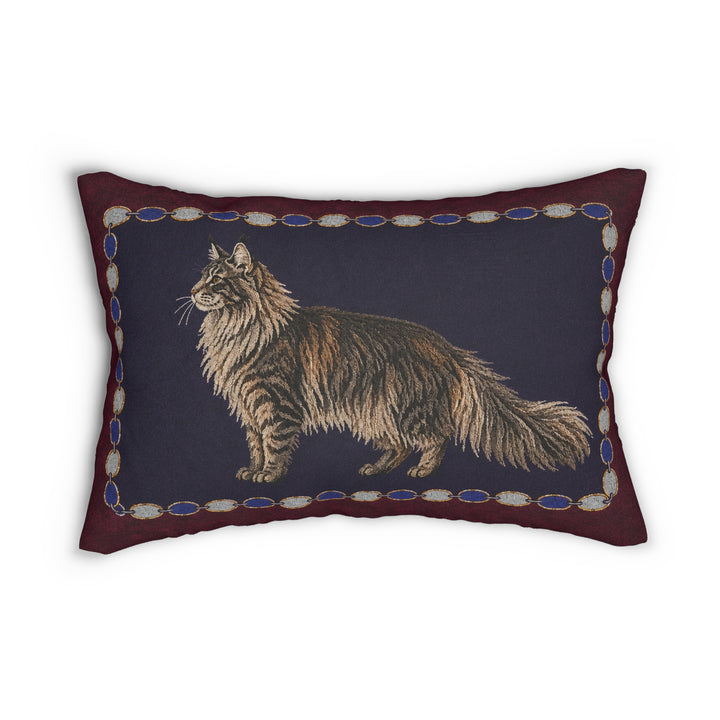 Custom Vintage Pet Portrait Lumbar Pillow – Personalized 20" × 14" Cushion