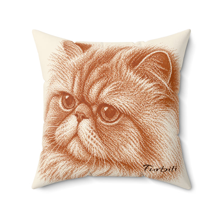 Custom Copper Line Art Pet Pillow – Personalized Square Cushion