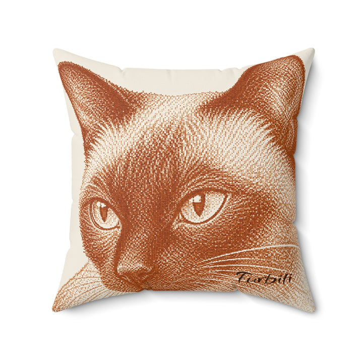 Custom Copper Line Art Pet Pillow – Personalized Square Cushion
