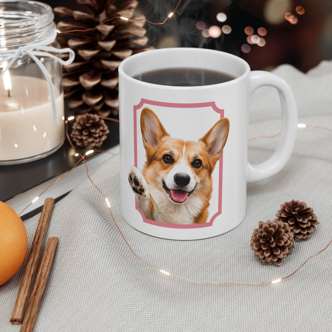 Custom Framed Pet Portrait Mug – Personalized Ceramic Cup