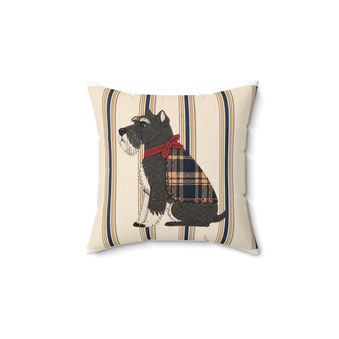 Custom Plaid Pet Portrait Pillow – Personalized Cushion