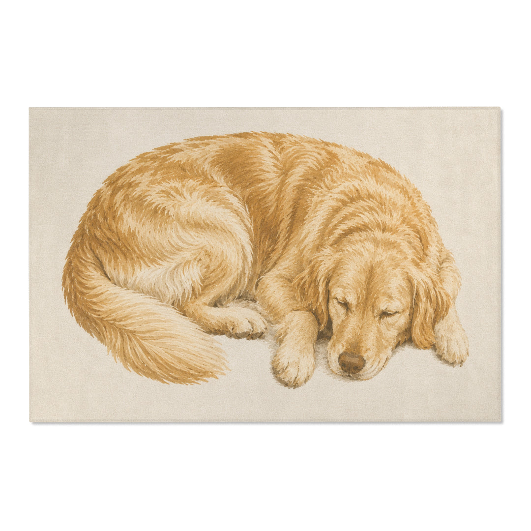 Custom Sleeping Pet Portrait Area Rug – Personalized Chenille Rug
