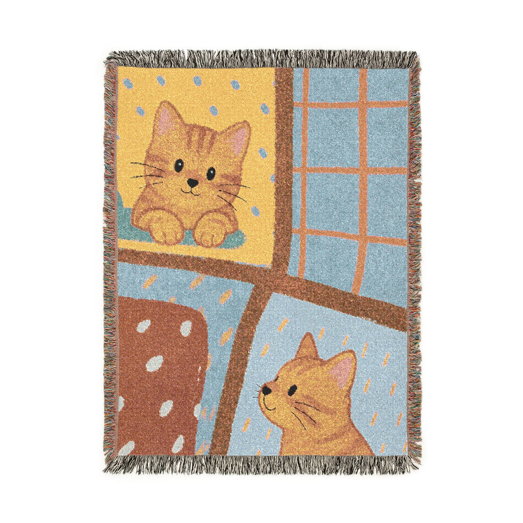 Custom Patchwork Pet Woven Blanket – Personalized Cotton Throw