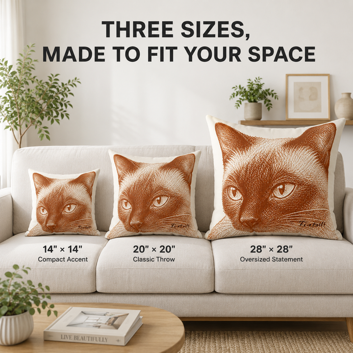 Custom Copper Line Art Pet Pillow – Personalized Square Cushion