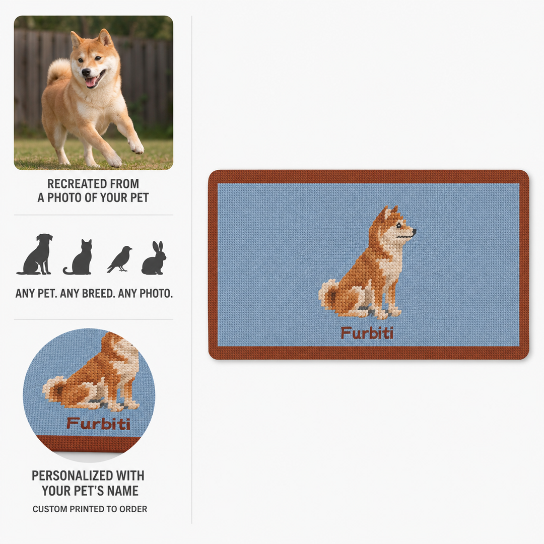 Custom Pet Portrait Doormat – Personalized 18" × 30" Entry Mat