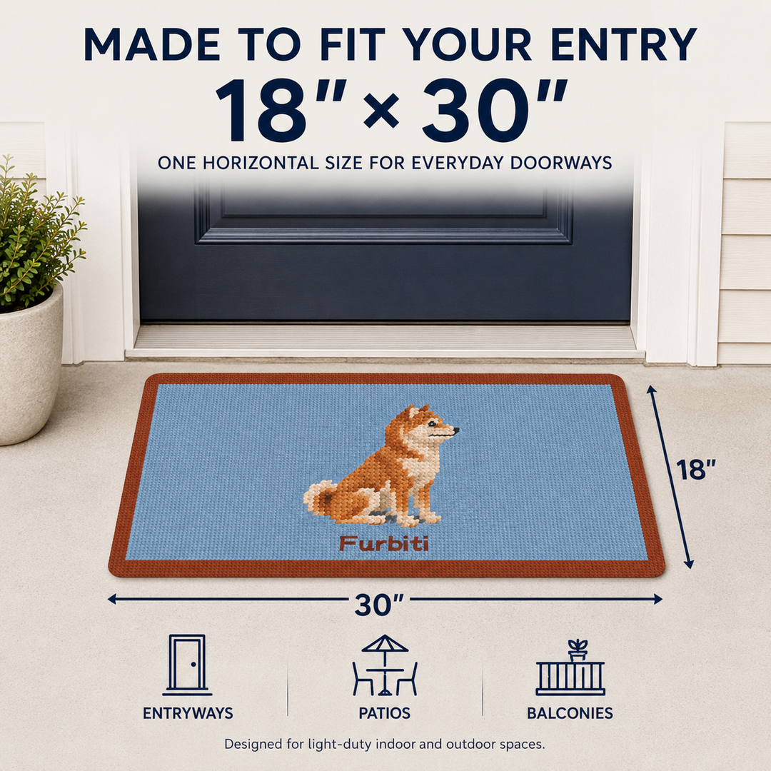 Custom Pet Portrait Doormat – Personalized 18" × 30" Entry Mat