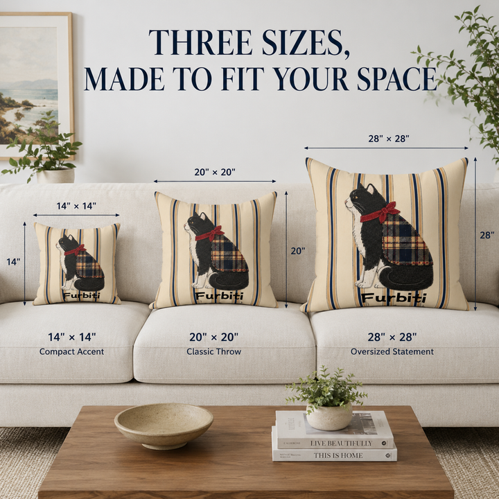 Custom Plaid Pet Portrait Pillow – Personalized Cushion