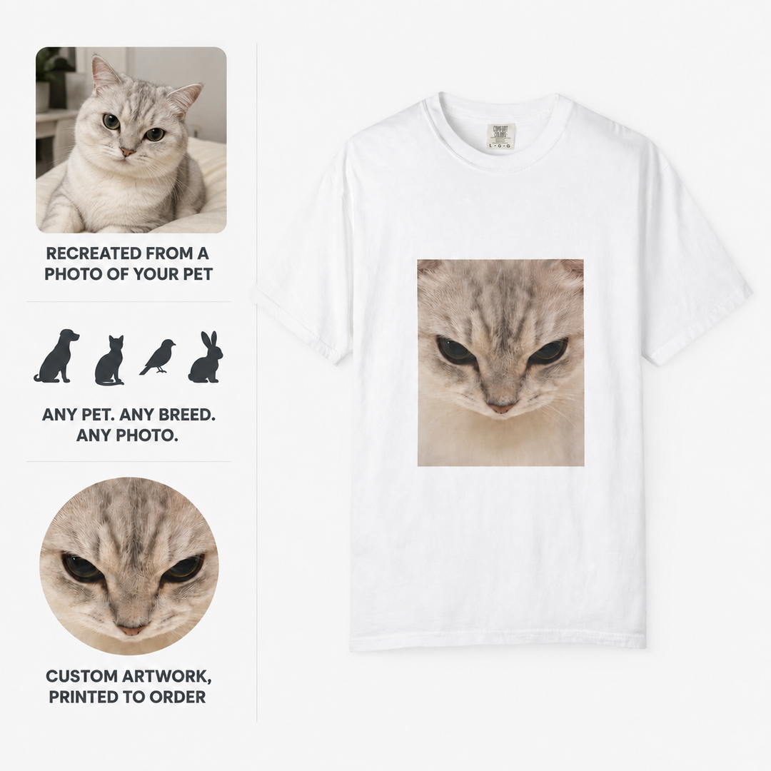 Custom Intense Stare Pet Tee | Personalized Pet Lover T-Shirt