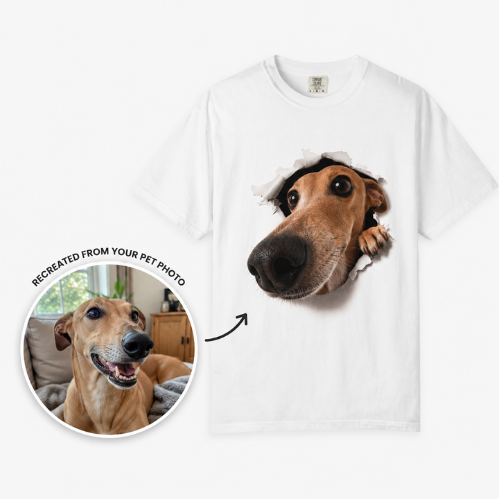 Big Head Dog Breakthrough Graphic Tee | Funny Dog Lover T-Shirt