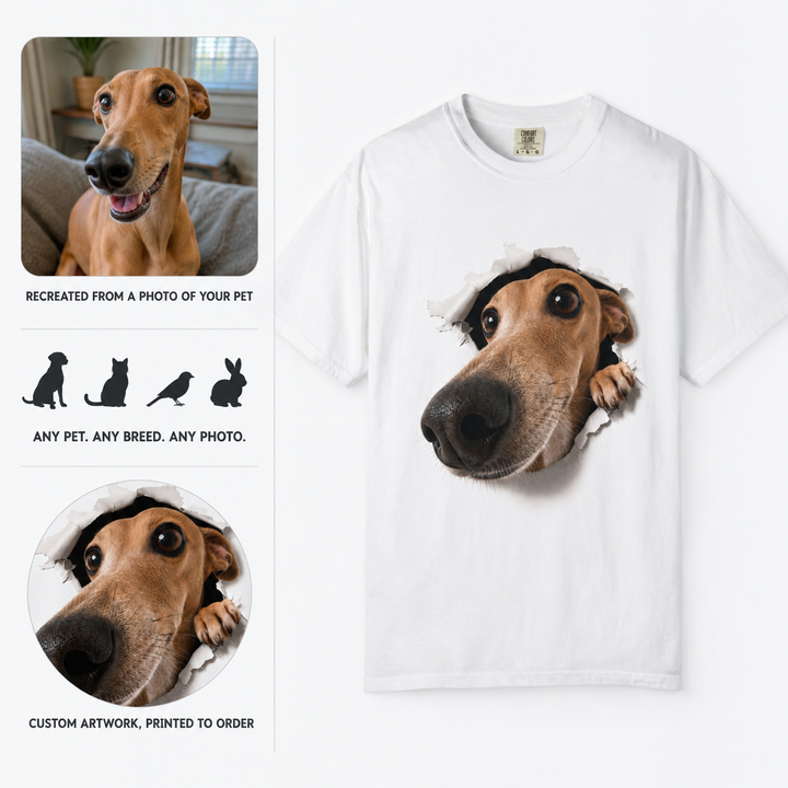 Big Head Dog Breakthrough Graphic Tee | Funny Dog Lover T-Shirt