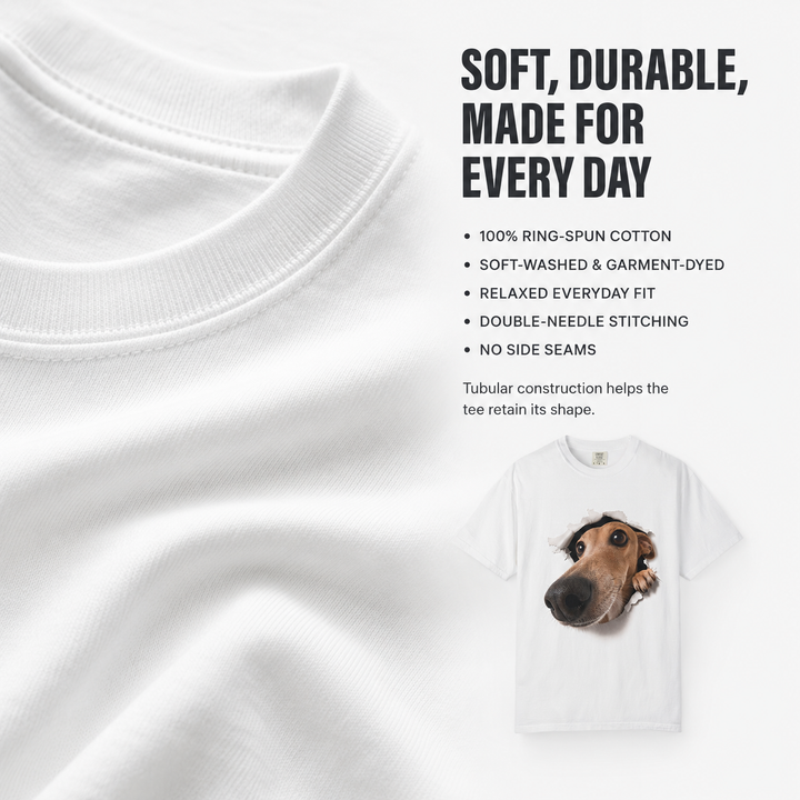 Big Head Dog Breakthrough Graphic Tee | Funny Dog Lover T-Shirt