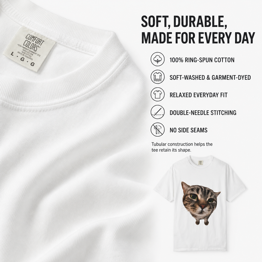 Two Paws Up Cat Graphic Tee | Funny Cat Lover T-Shirt
