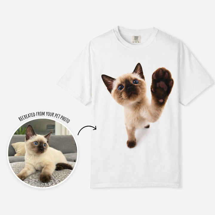 Reaching Paw Cat Graphic Tee | Funny Cat Lover T-Shirt