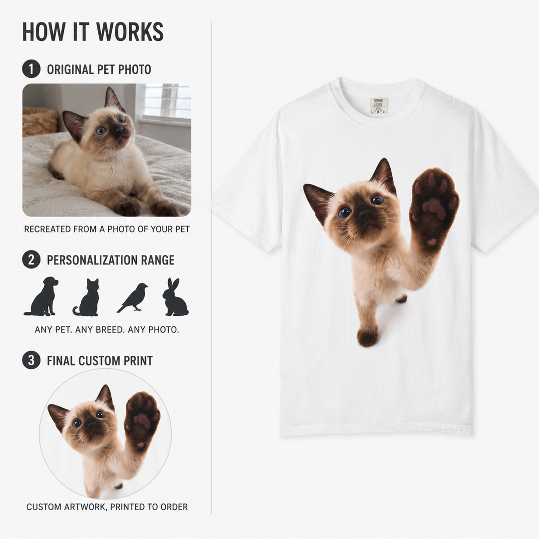 Reaching Paw Cat Graphic Tee | Funny Cat Lover T-Shirt