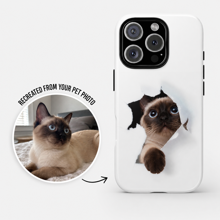 Peek-A-Boo Cat Tough Phone Case | Funny Pet Lover Gift