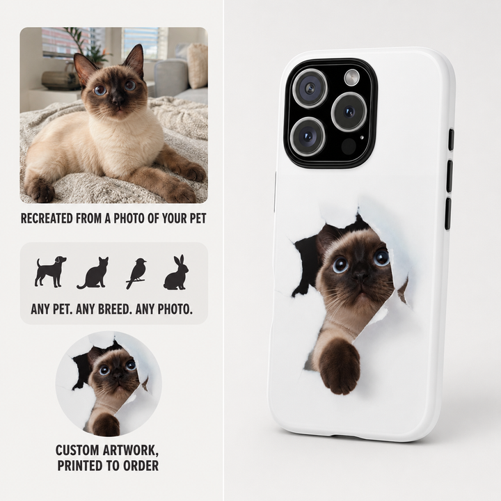 Peek-A-Boo Cat Tough Phone Case | Funny Pet Lover Gift
