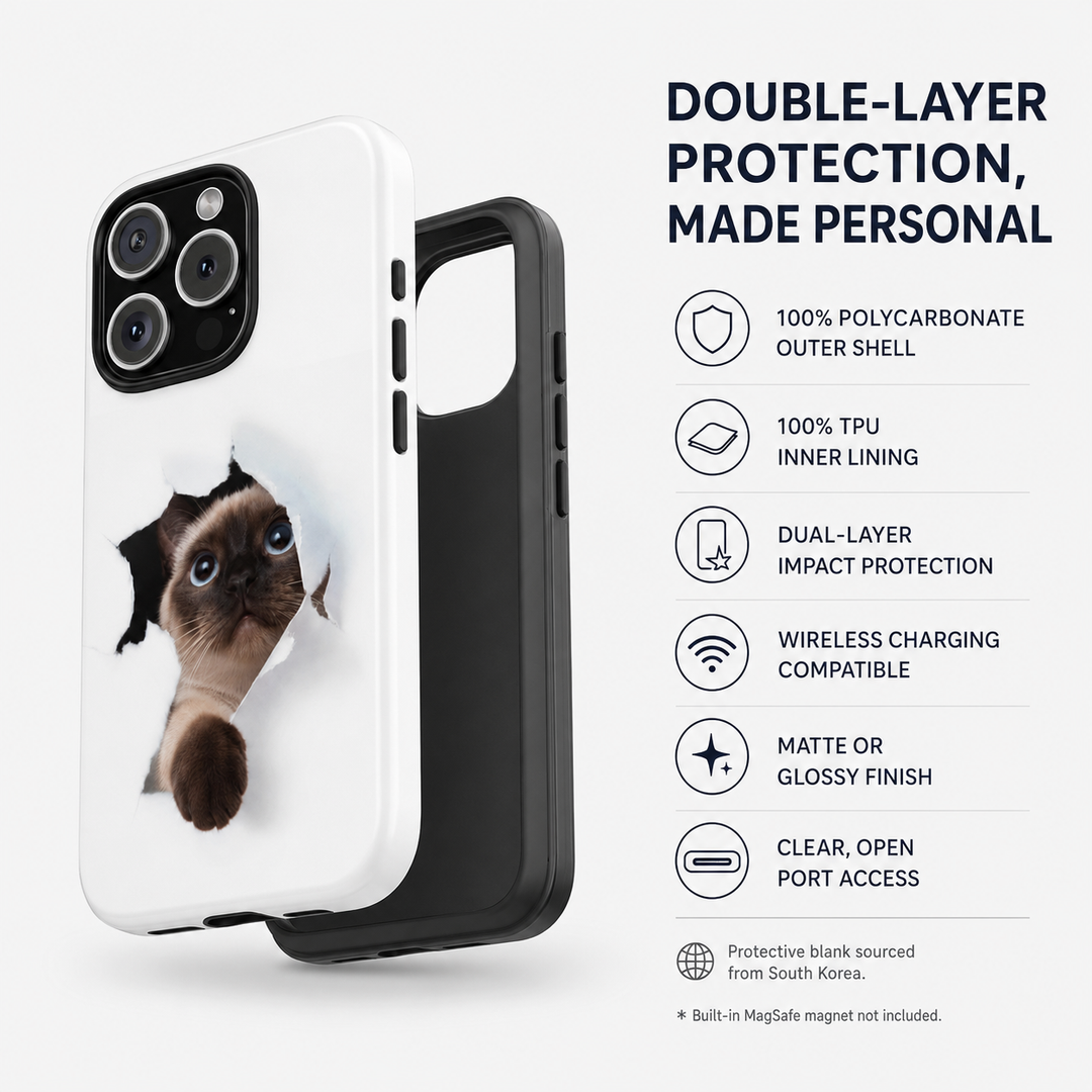 Peek-A-Boo Cat Tough Phone Case | Funny Pet Lover Gift