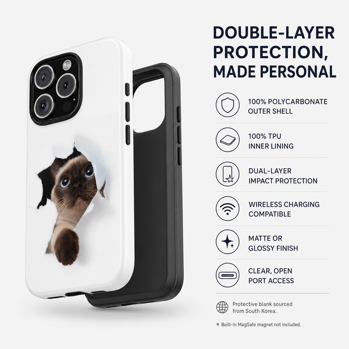 Peek-A-Boo Cat Tough Phone Case | Funny Pet Lover Gift