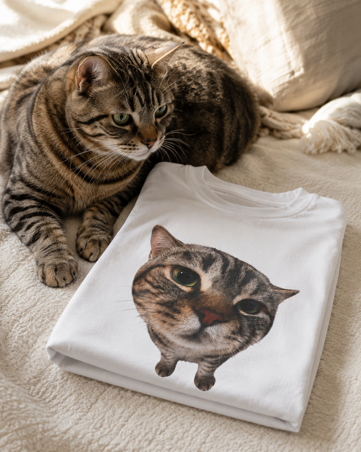 Two Paws Up Cat Graphic Tee | Funny Cat Lover T-Shirt