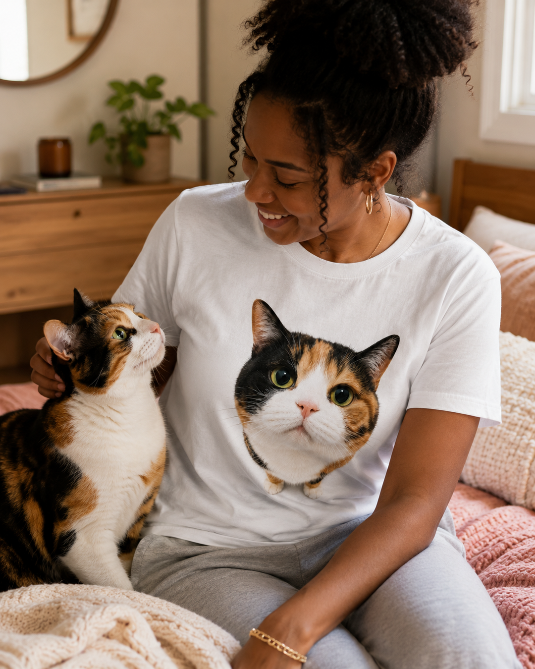 Two Paws Up Cat Graphic Tee | Funny Cat Lover T-Shirt