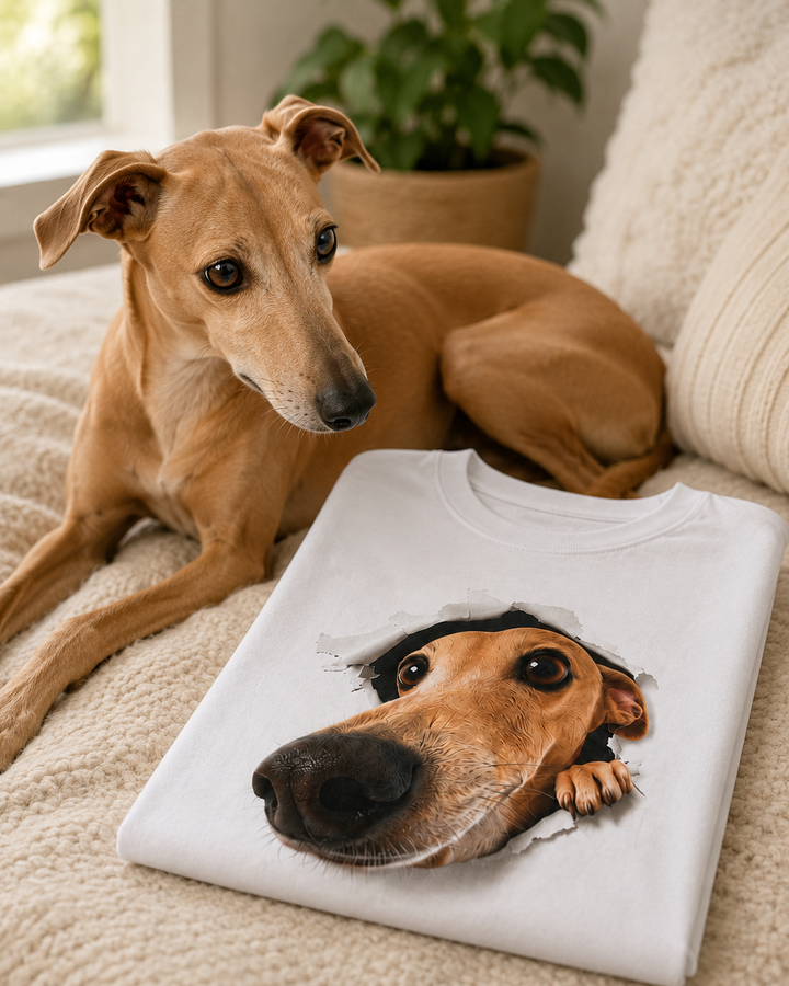 Big Head Dog Breakthrough Graphic Tee | Funny Dog Lover T-Shirt