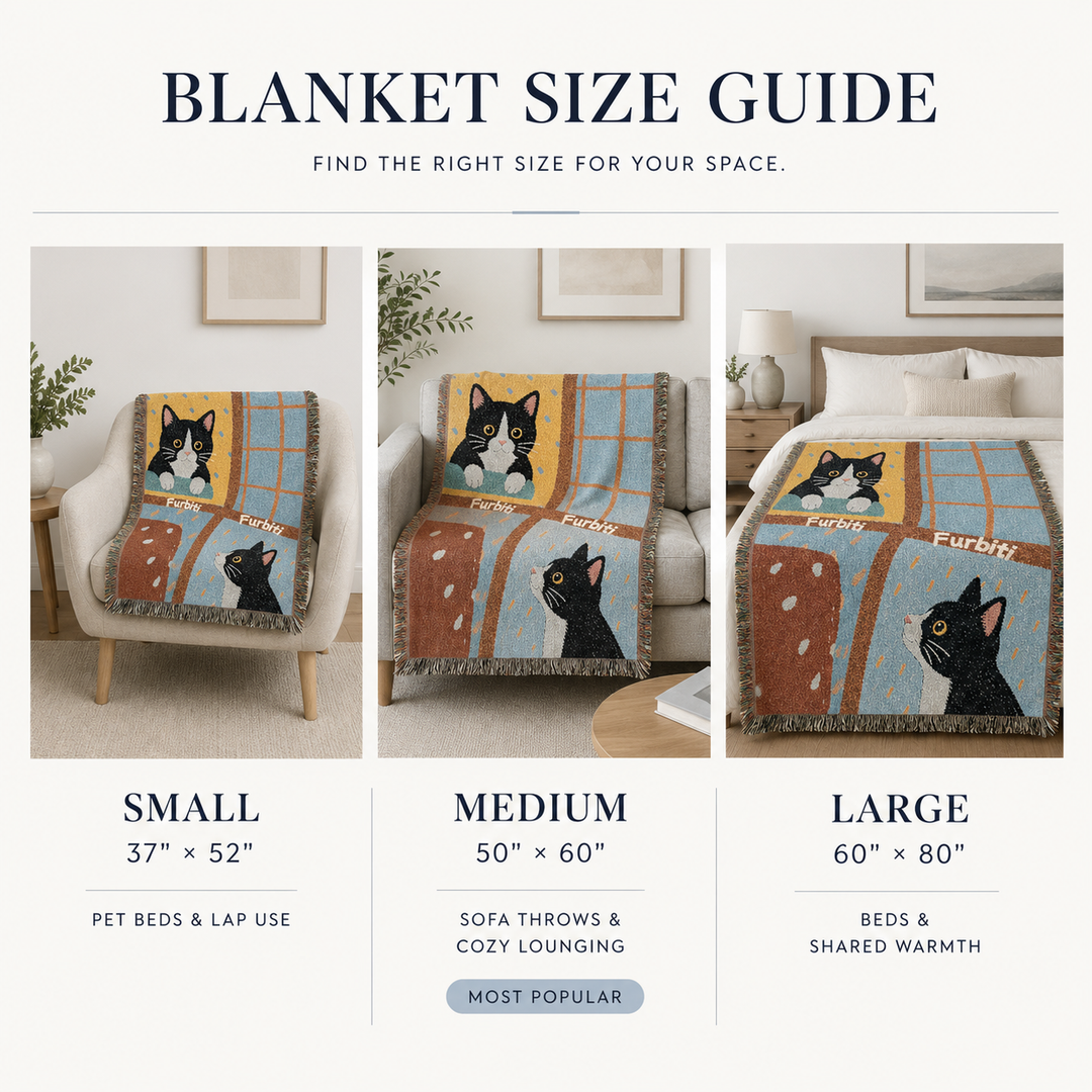 Custom Patchwork Pet Woven Blanket – Personalized Cotton Throw