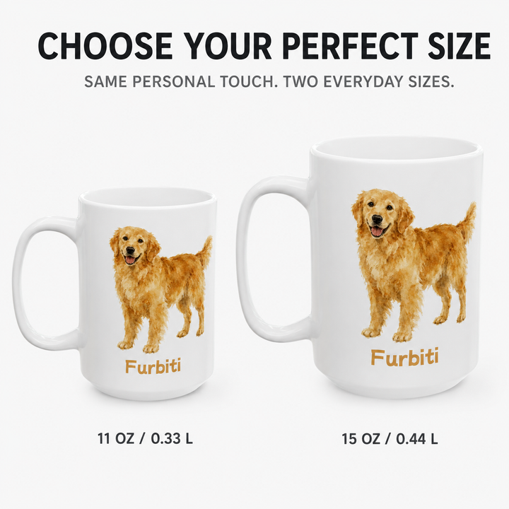 Custom Pet Portrait Mug – Personalized Minimal Ceramic Cup