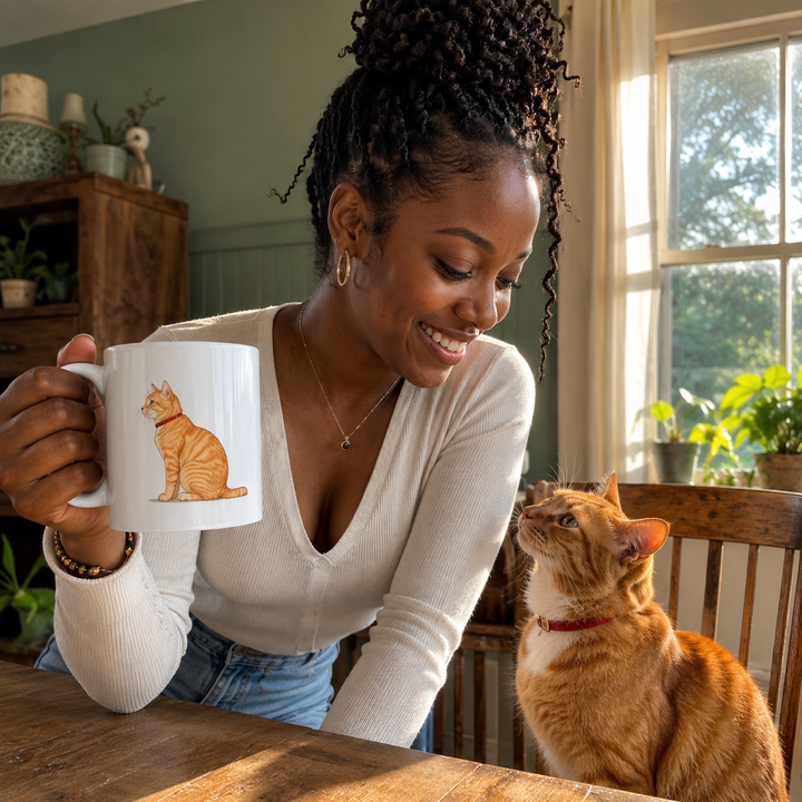 Custom Pet Portrait Mug – Personalized Ceramic Coffee Cup