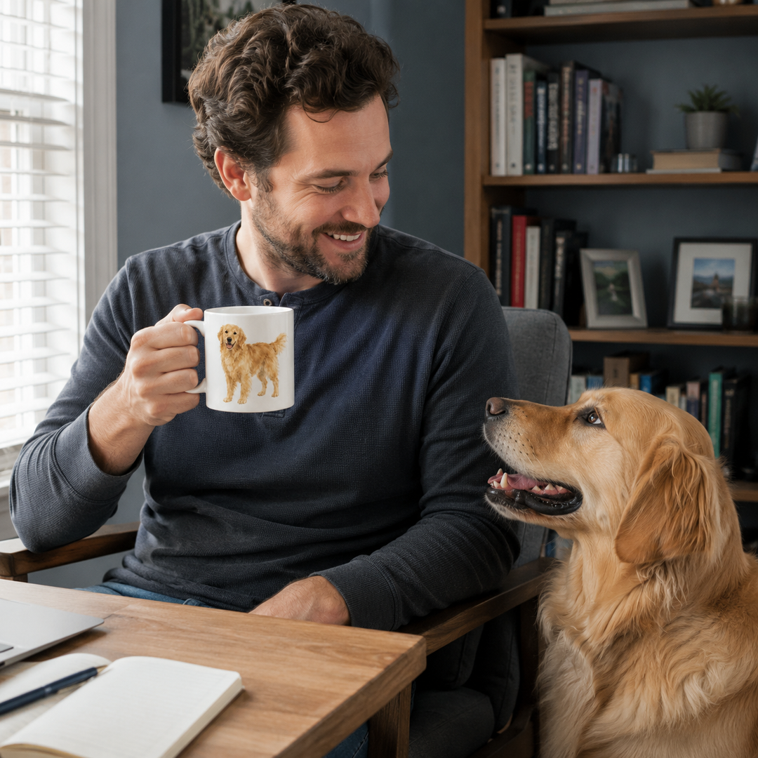 Custom Pet Portrait Mug – Personalized Minimal Ceramic Cup