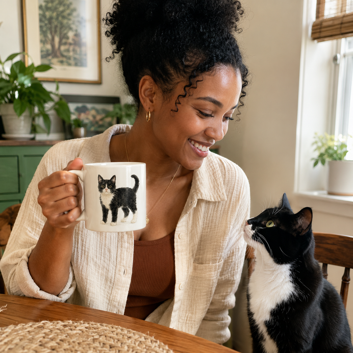 Custom Pet Portrait Mug – Personalized Minimal Ceramic Cup