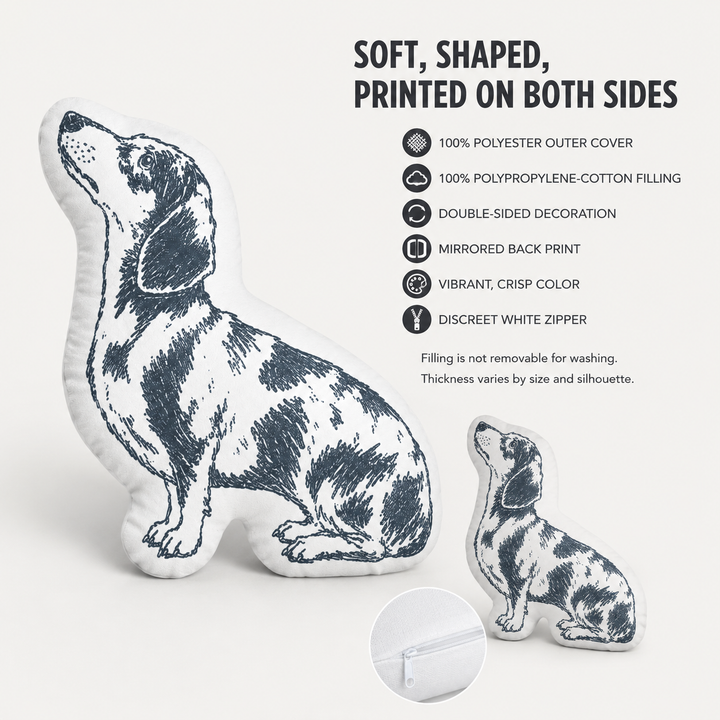 Custom Sketch Pet Shaped Pillow – Personalized Photo Cushion