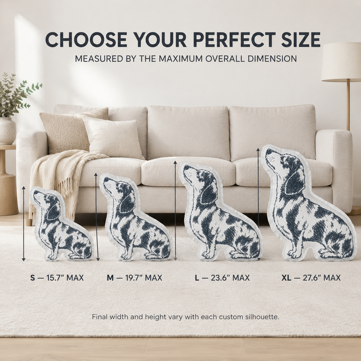 Custom Sketch Pet Shaped Pillow – Personalized Photo Cushion
