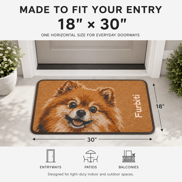 Custom Pet Portrait Doormat – Personalized 18" × 30" Entry Mat