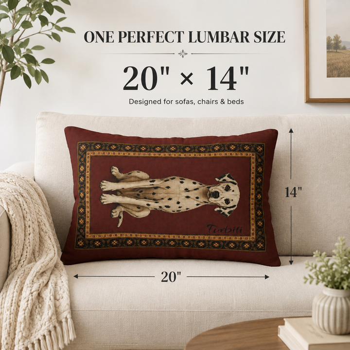 Custom 20x14 burgundy pet lumbar pillow size guide