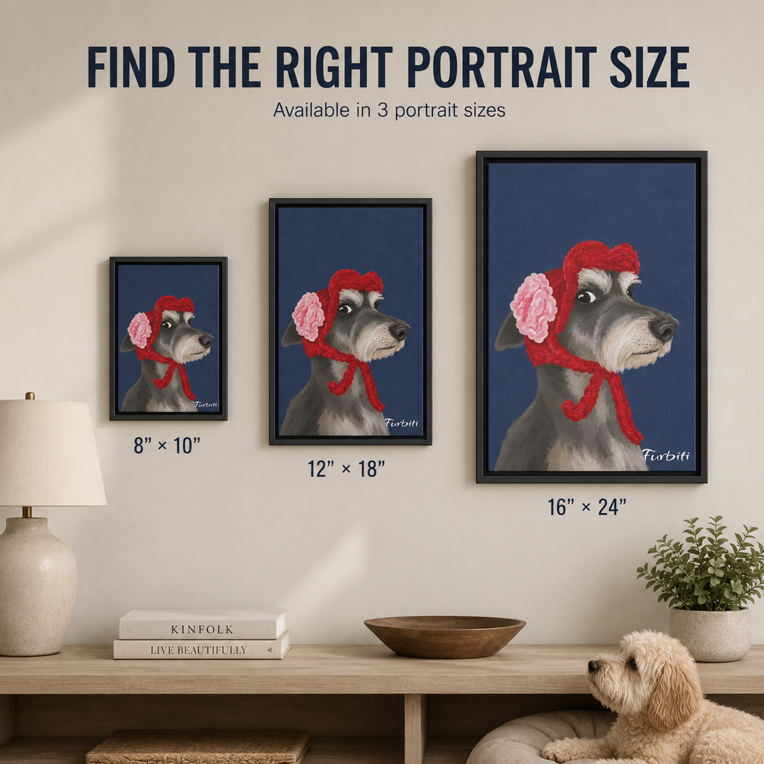 Custom Pet Canvas Portrait Size Guide For Wall Decor