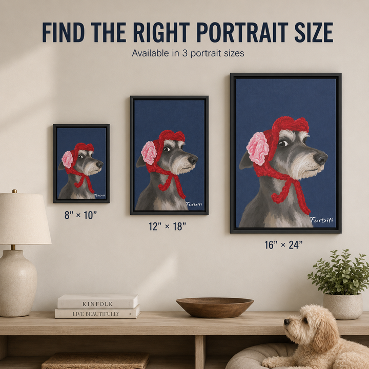 Custom Pet Canvas Portrait Size Guide For Wall Decor