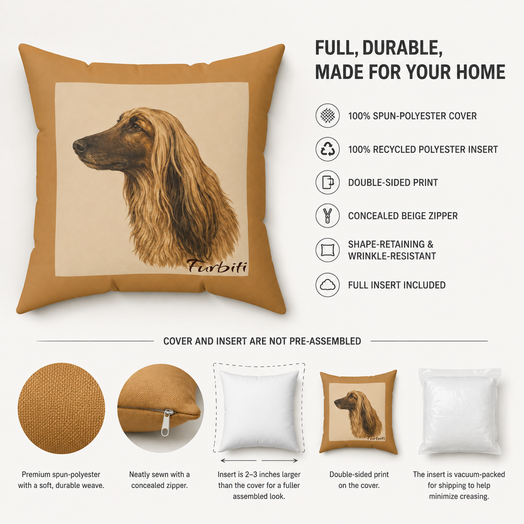Custom cat portrait pillow warm neutral personalized square cushion