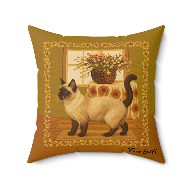 Custom cream dog golden frame pillow product view