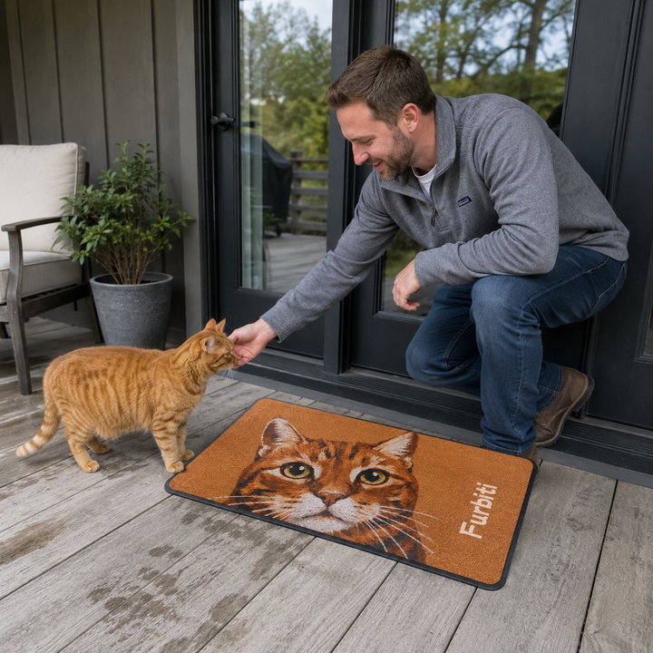 Custom Pet Portrait Doormat – Personalized 18" × 30" Entry Mat