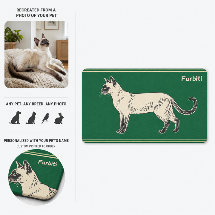 Custom pet sketch doormat made from your uploaded pet photo