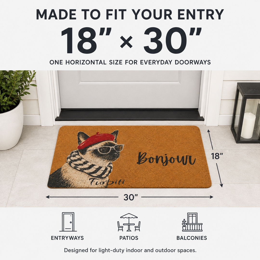 Eighteen by thirty inch french pet doormat size guide