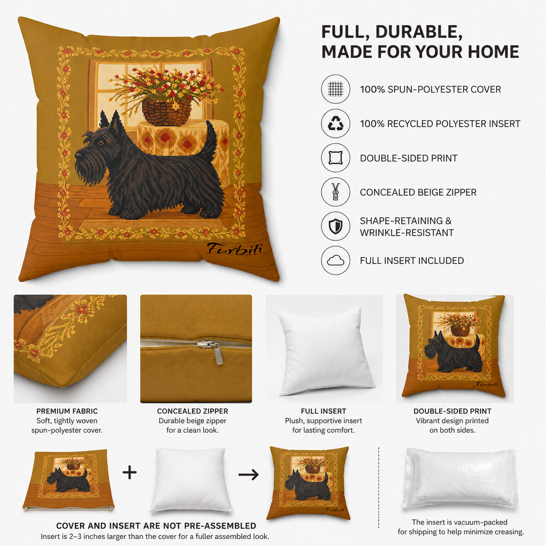 Golden pet pillow material and feature overview