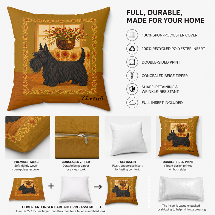 Golden pet pillow material and feature overview