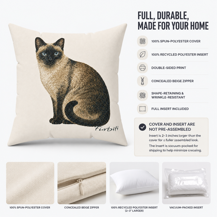Minimal pet pillow material and feature overview