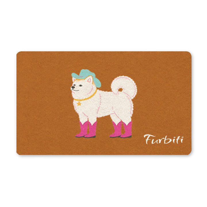 Personalized Beagle doormat indoor lifestyle display with dog owner