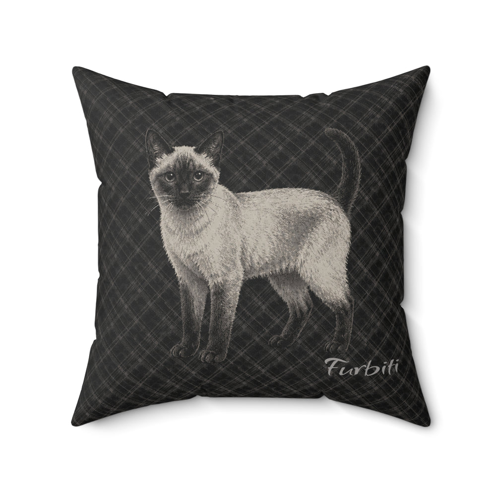 Personalized charcoal pug portrait pillow flat product view