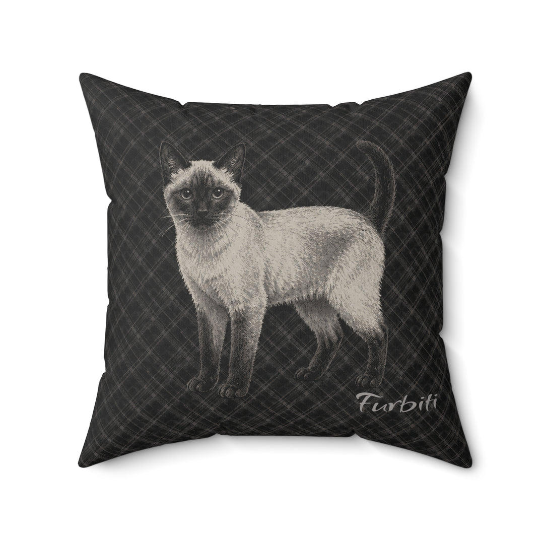 Personalized charcoal pug portrait pillow flat product view